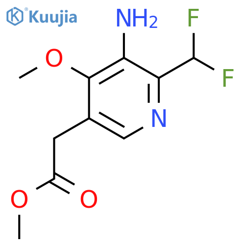Methyl 3-amino-2-(difluoromethyl)-4-methoxypyridine-5-acetate structure