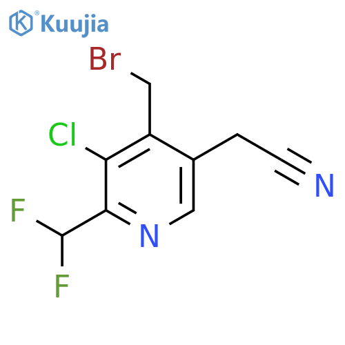 4-(Bromomethyl)-3-chloro-2-(difluoromethyl)pyridine-5-acetonitrile structure
