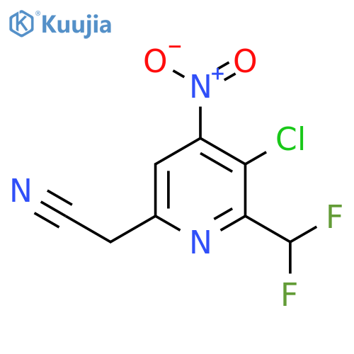3-Chloro-2-(difluoromethyl)-4-nitropyridine-6-acetonitrile structure