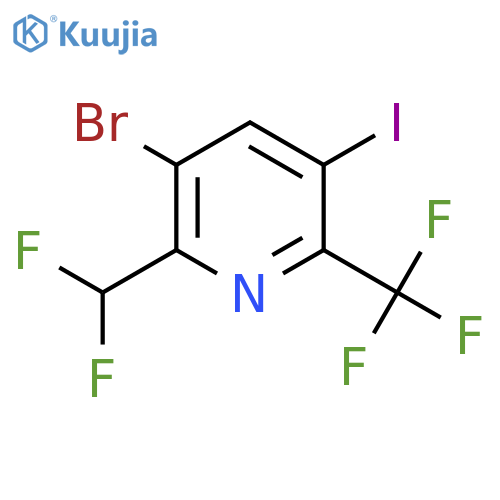 3-Bromo-2-(difluoromethyl)-5-iodo-6-(trifluoromethyl)pyridine structure