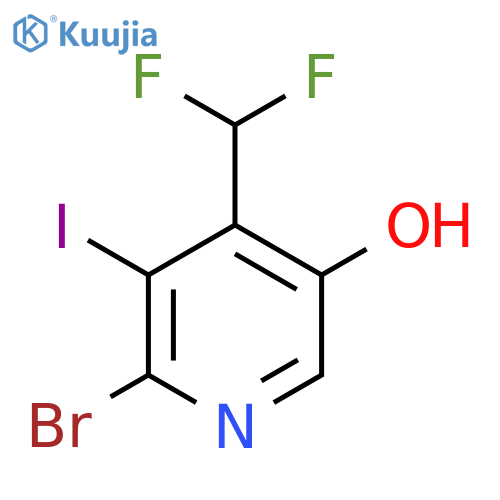 2-Bromo-4-(difluoromethyl)-5-hydroxy-3-iodopyridine structure
