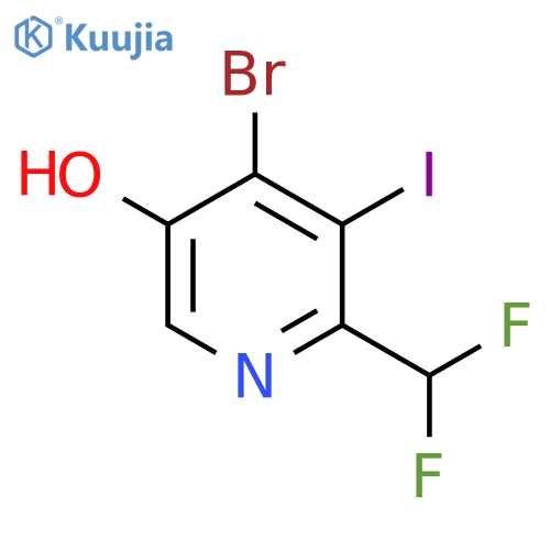 4-Bromo-2-(difluoromethyl)-5-hydroxy-3-iodopyridine structure