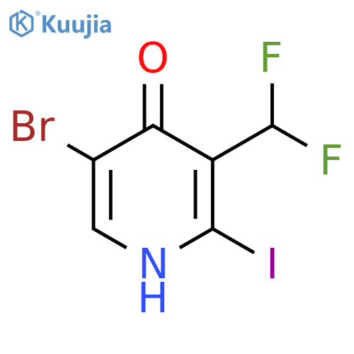5-Bromo-3-(difluoromethyl)-4-hydroxy-2-iodopyridine structure