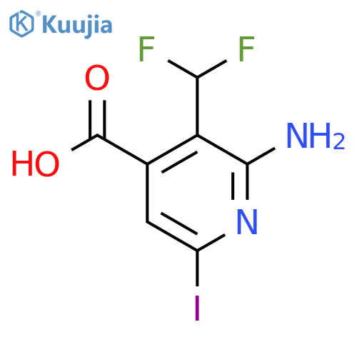 2-Amino-3-(difluoromethyl)-6-iodopyridine-4-carboxylic acid structure