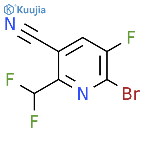 2-Bromo-5-cyano-6-(difluoromethyl)-3-fluoropyridine structure