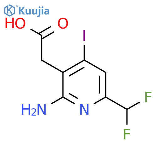 2-Amino-6-(difluoromethyl)-4-iodopyridine-3-acetic acid structure