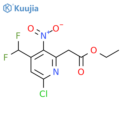 Ethyl 6-chloro-4-(difluoromethyl)-3-nitropyridine-2-acetate structure