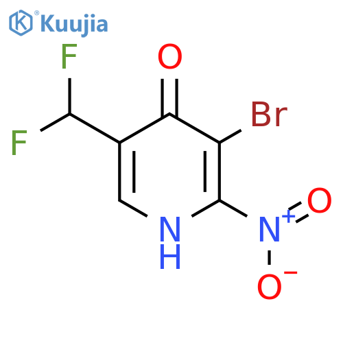 3-Bromo-5-(difluoromethyl)-4-hydroxy-2-nitropyridine structure