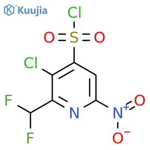 3-Chloro-2-(difluoromethyl)-6-nitropyridine-4-sulfonyl chloride structure