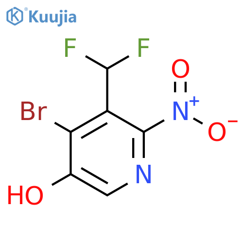 4-Bromo-3-(difluoromethyl)-5-hydroxy-2-nitropyridine structure