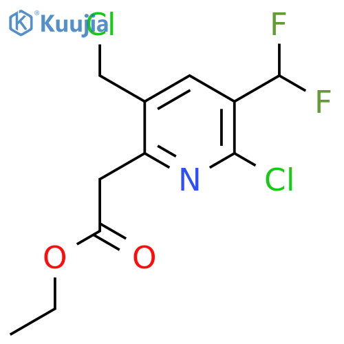 Ethyl 2-chloro-5-(chloromethyl)-3-(difluoromethyl)pyridine-6-acetate structure