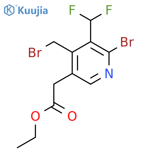 Ethyl 2-bromo-4-(bromomethyl)-3-(difluoromethyl)pyridine-5-acetate structure
