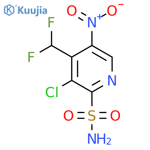 3-Chloro-4-(difluoromethyl)-5-nitropyridine-2-sulfonamide structure