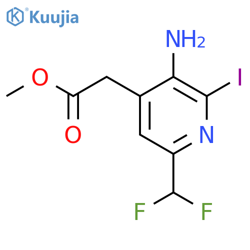 Methyl 3-amino-6-(difluoromethyl)-2-iodopyridine-4-acetate structure