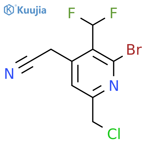 2-Bromo-6-(chloromethyl)-3-(difluoromethyl)pyridine-4-acetonitrile structure