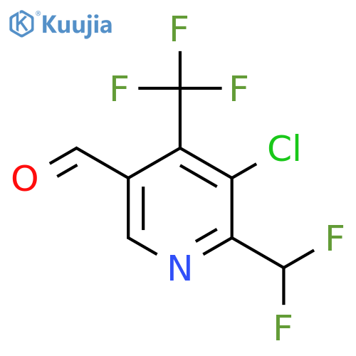 3-Chloro-2-(difluoromethyl)-4-(trifluoromethyl)pyridine-5-carboxaldehyde structure