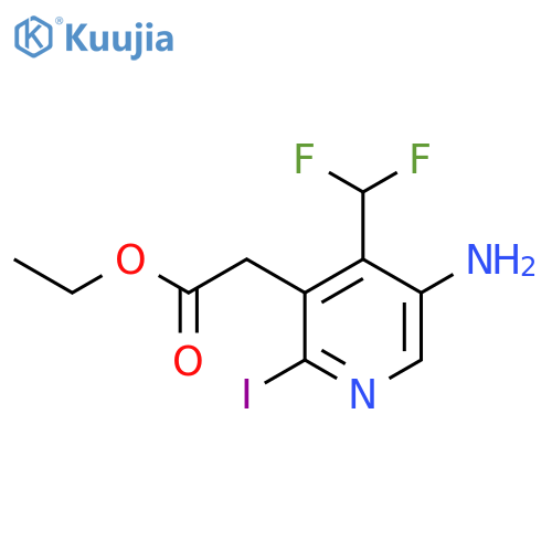 Ethyl 5-amino-4-(difluoromethyl)-2-iodopyridine-3-acetate structure