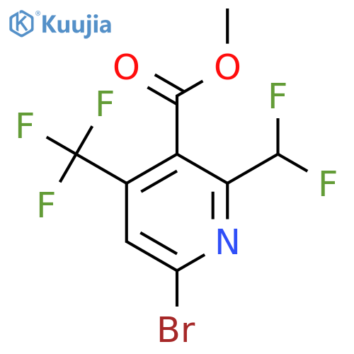 Methyl 6-bromo-2-(difluoromethyl)-4-(trifluoromethyl)pyridine-3-carboxylate structure
