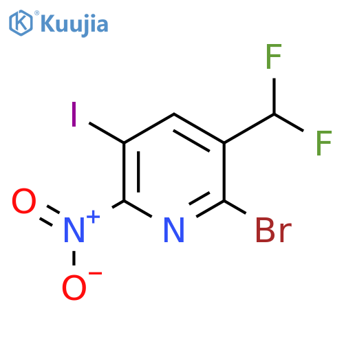 2-Bromo-3-(difluoromethyl)-5-iodo-6-nitropyridine structure