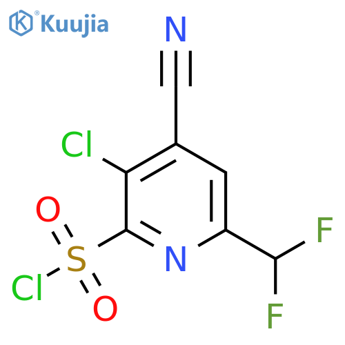 3-Chloro-4-cyano-6-(difluoromethyl)pyridine-2-sulfonyl chloride structure