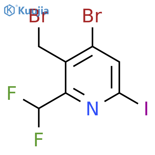4-Bromo-3-(bromomethyl)-2-(difluoromethyl)-6-iodopyridine structure