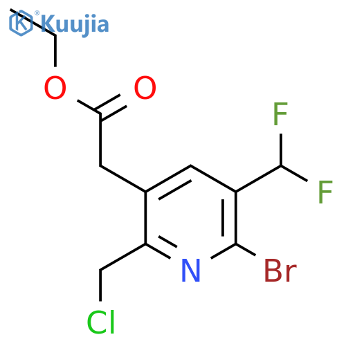 Ethyl 2-bromo-6-(chloromethyl)-3-(difluoromethyl)pyridine-5-acetate structure
