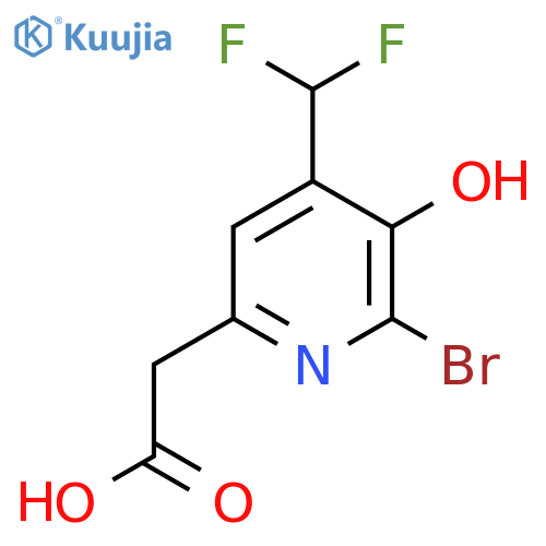 2-Bromo-4-(difluoromethyl)-3-hydroxypyridine-6-acetic acid structure