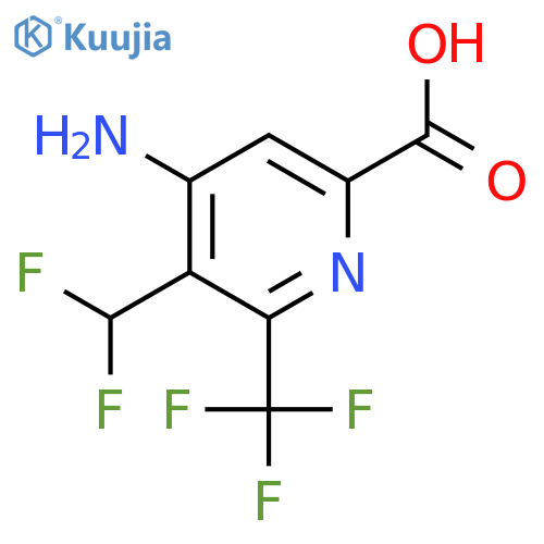 4-Amino-3-(difluoromethyl)-2-(trifluoromethyl)pyridine-6-carboxylic acid structure