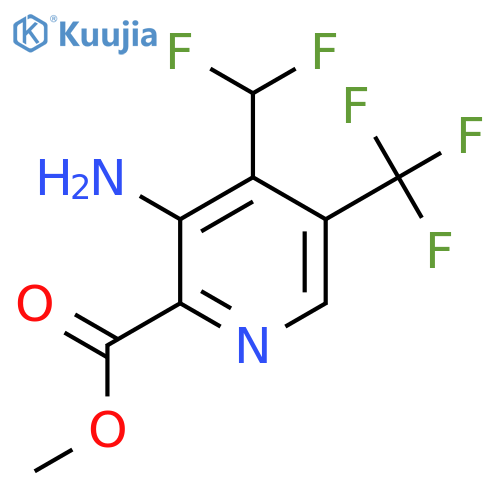 Methyl 3-amino-4-(difluoromethyl)-5-(trifluoromethyl)pyridine-2-carboxylate structure