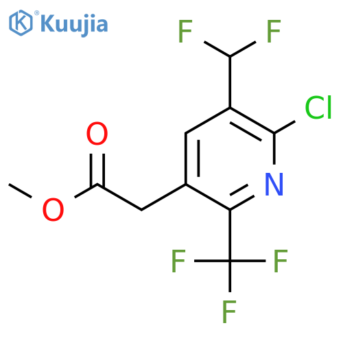 Methyl 2-chloro-3-(difluoromethyl)-6-(trifluoromethyl)pyridine-5-acetate structure
