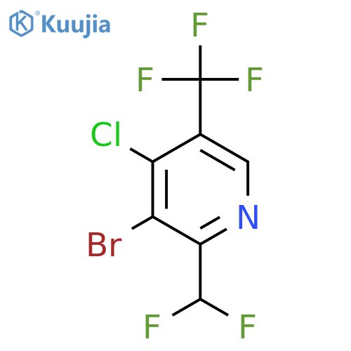 3-Bromo-4-chloro-2-(difluoromethyl)-5-(trifluoromethyl)pyridine structure