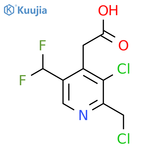 3-Chloro-2-(chloromethyl)-5-(difluoromethyl)pyridine-4-acetic acid structure