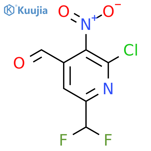 2-Chloro-6-(difluoromethyl)-3-nitropyridine-4-carboxaldehyde structure
