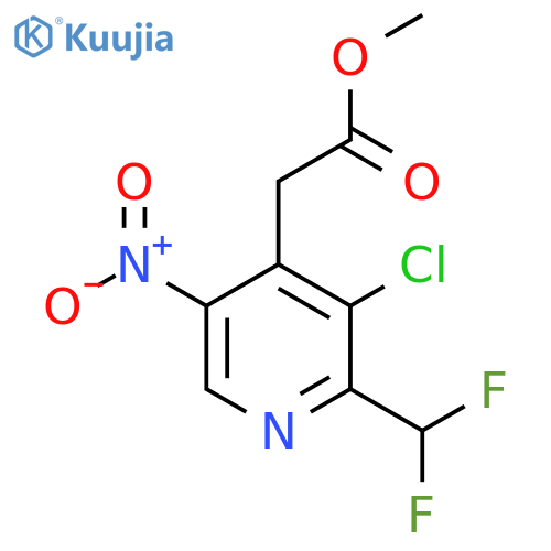 Methyl 3-chloro-2-(difluoromethyl)-5-nitropyridine-4-acetate structure