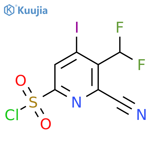 2-Cyano-3-(difluoromethyl)-4-iodopyridine-6-sulfonyl chloride structure
