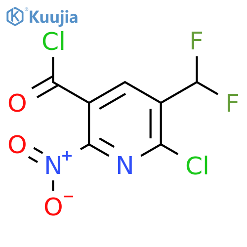 2-Chloro-3-(difluoromethyl)-6-nitropyridine-5-carbonyl chloride structure