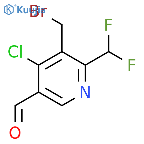 3-(Bromomethyl)-4-chloro-2-(difluoromethyl)pyridine-5-carboxaldehyde structure