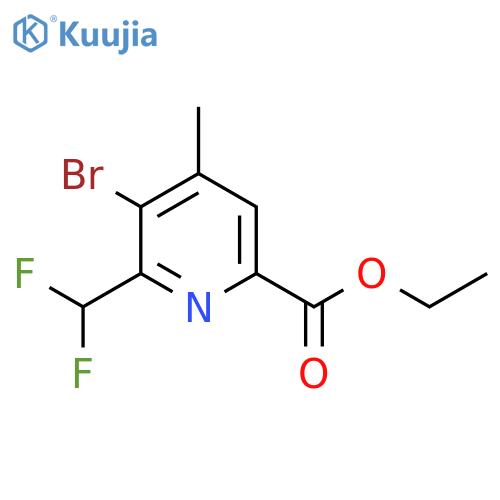 Ethyl 3-bromo-2-(difluoromethyl)-4-methylpyridine-6-carboxylate structure
