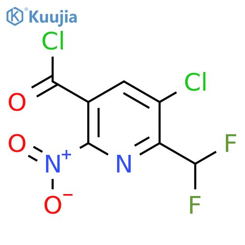 3-Chloro-2-(difluoromethyl)-6-nitropyridine-5-carbonyl chloride structure