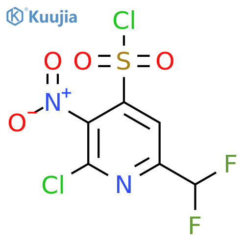 2-Chloro-6-(difluoromethyl)-3-nitropyridine-4-sulfonyl chloride structure