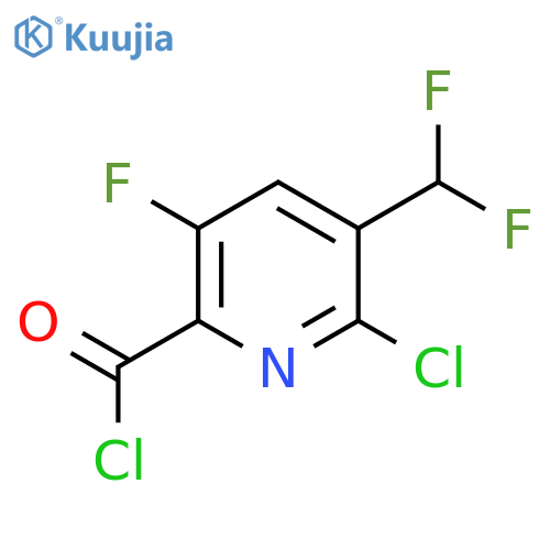 2-Chloro-3-(difluoromethyl)-5-fluoropyridine-6-carbonyl chloride structure