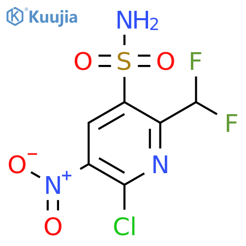 2-Chloro-6-(difluoromethyl)-3-nitropyridine-5-sulfonamide structure