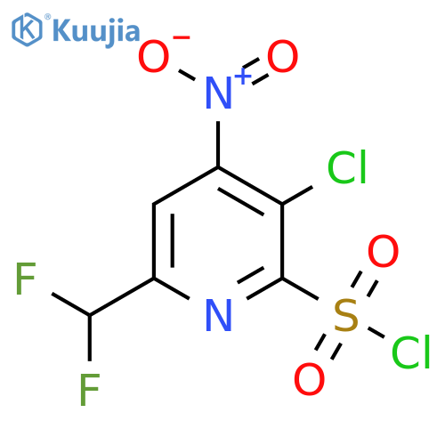 3-Chloro-6-(difluoromethyl)-4-nitropyridine-2-sulfonyl chloride structure