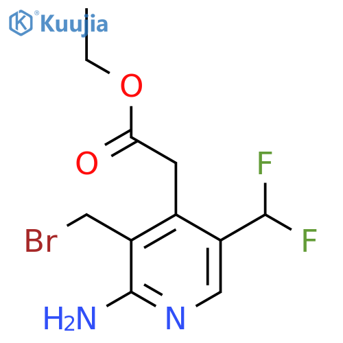 Ethyl 2-amino-3-(bromomethyl)-5-(difluoromethyl)pyridine-4-acetate structure