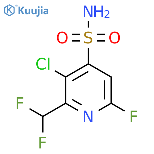 3-Chloro-2-(difluoromethyl)-6-fluoropyridine-4-sulfonamide structure