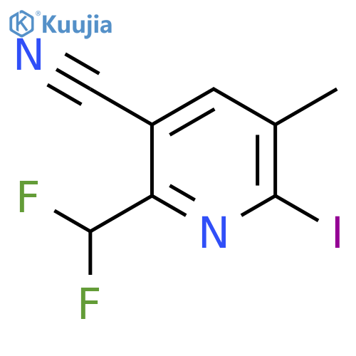 3-Cyano-2-(difluoromethyl)-6-iodo-5-methylpyridine structure