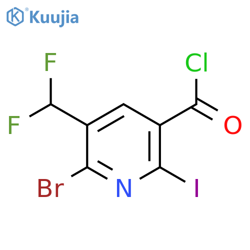 2-Bromo-3-(difluoromethyl)-6-iodopyridine-5-carbonyl chloride structure