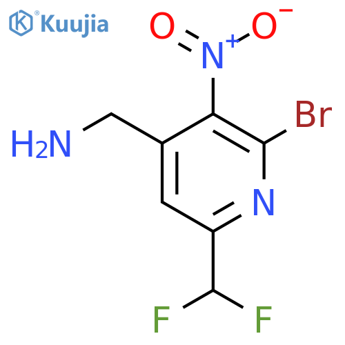 4-(Aminomethyl)-2-bromo-6-(difluoromethyl)-3-nitropyridine structure