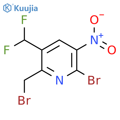 2-Bromo-6-(bromomethyl)-5-(difluoromethyl)-3-nitropyridine structure