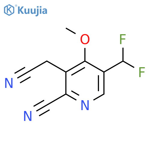 2-Cyano-5-(difluoromethyl)-4-methoxypyridine-3-acetonitrile structure
